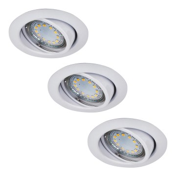 Rabalux - Σετ 3x LED χωνευτό φωτιστικό οροφής 1x GU10/3W/230V IP40