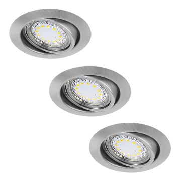 Rabalux - Σετ 3xLED εντοιχισμένα φωτιστικά 1xGU10/3W/230V IP40