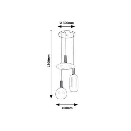 Rabalux - Πολύφωτο κρεμαστό 3xE27/60W/230V