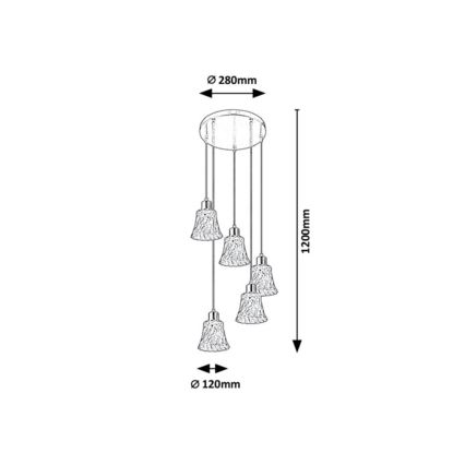 Rabalux - Πολύφωτο κρεμαστό 5xE14/40W/230V