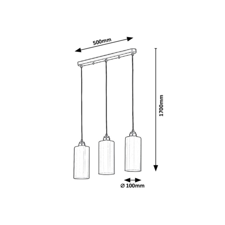 Rabalux - Πολύφωτο ράγα  3xE27/40W/230V