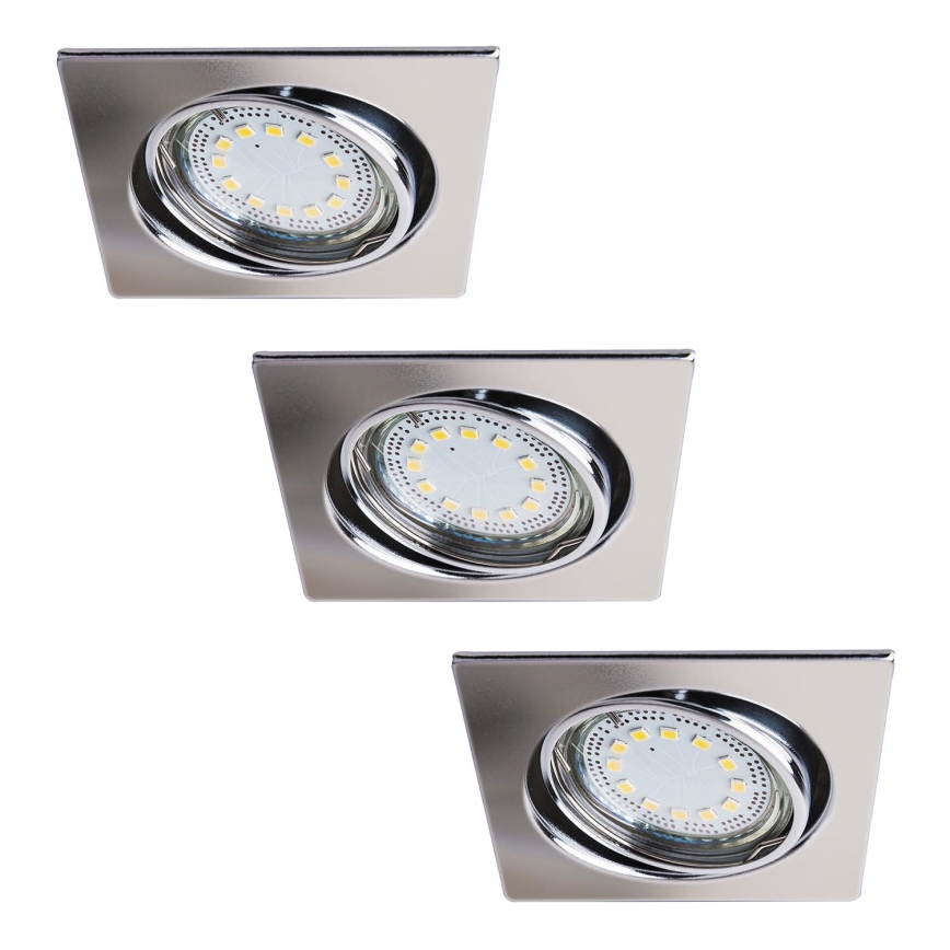 Rabalux - ΣΕΤ 3x Χωνευτό Φωτιστικό LED 3xGU10/3W/230V IP40