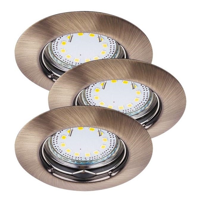 Rabalux - ΣΕΤ 3xLED Χωνευτό φωτιστικό 3xGU10/3W/230V IP40