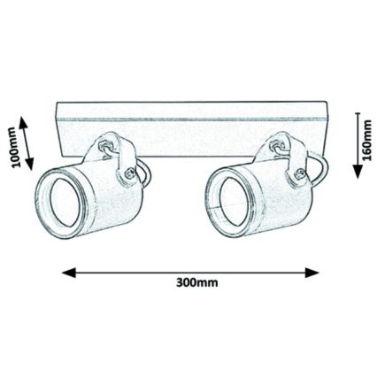 Rabalux - Φως σποτ τοίχου εξωτερικού χώρου 2xGU10/35W/230V IP44