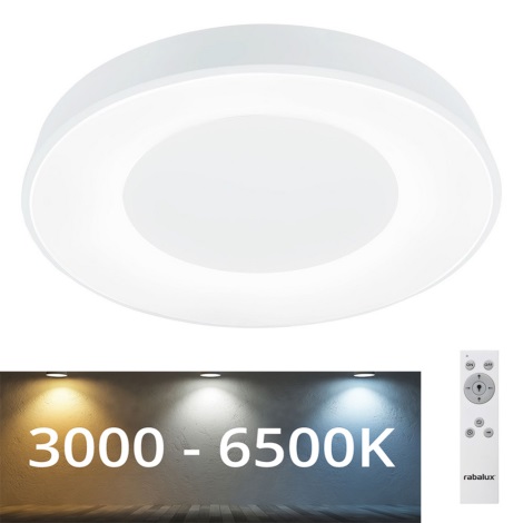 Rabalux - Φωτιστικό οροφής LED Dimmable LED/38W/230V  λευκό +  RC 3000-6500K