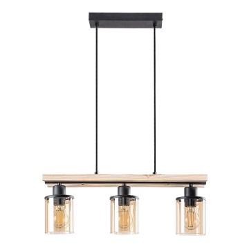 Rabalux - Φωτιστικό οροφής με καλώδιο 3xE27/25W/230V πεύκο