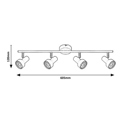 Rabalux - Φωτιστικό σποτ 4xGU10/50W/230V
