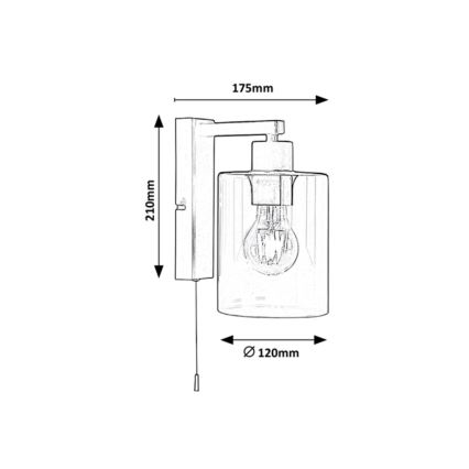 Rabalux - Φωτιστικό τοίχου 1xE27/40W/230V