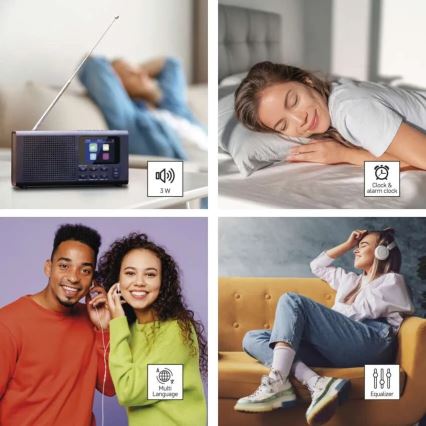 Radio DAB DAB+ FM 3W/5V/4xAA μαύρο