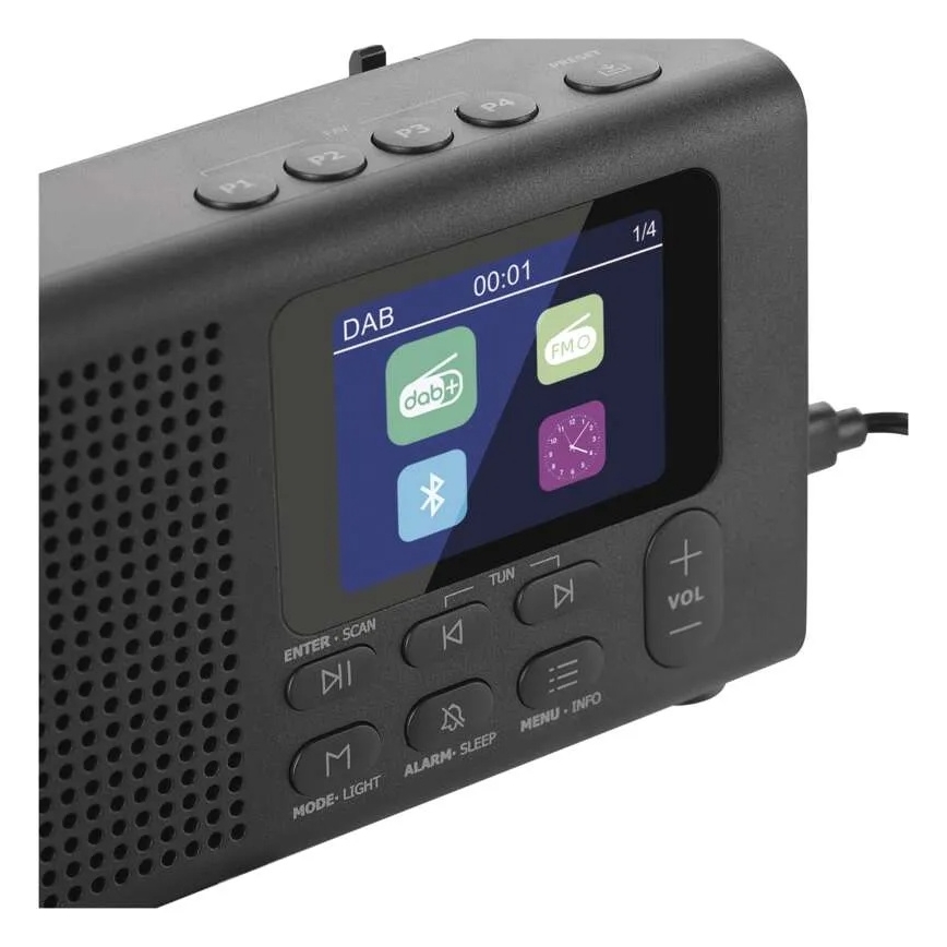 Radio DAB DAB+ FM 3W/5V/4xAA μαύρο