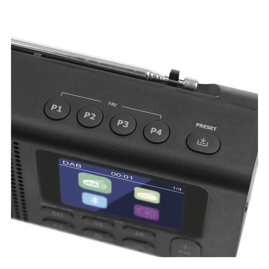 Radio DAB DAB+ FM 3W/5V/4xAA μαύρο
