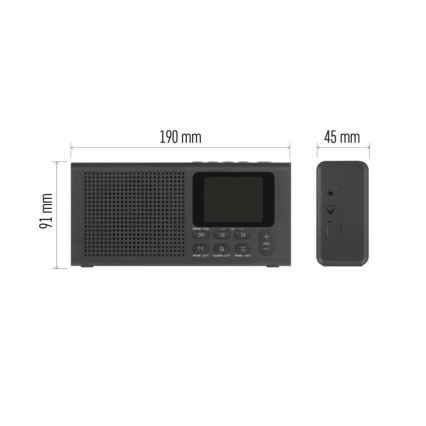 Radio DAB DAB+ FM 3W/5V/4xAA μαύρο