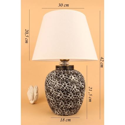 RAMZES Επιτραπέζια λάμπα 1xE27/40W/230V άσπρη/μαύρη