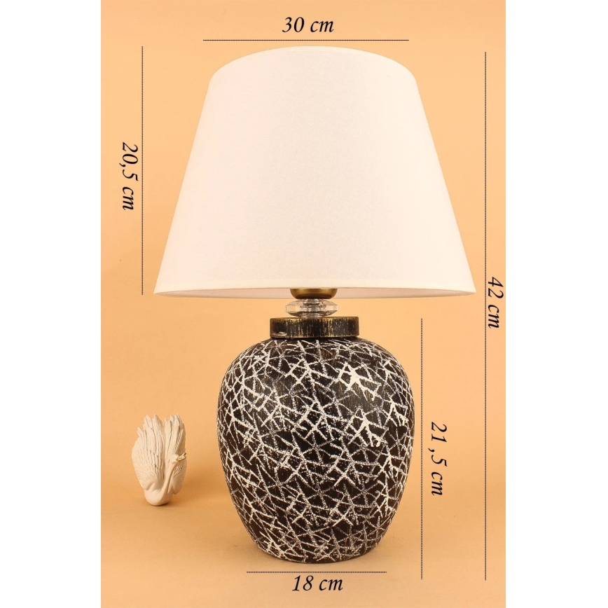RAMZES Επιτραπέζια λάμπα 1xE27/40W/230V άσπρη/μαύρη