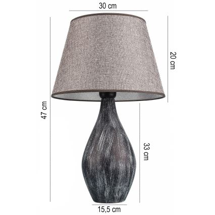RAMZES επιτραπέζιο φωτιστικό 1xE27/40W/230V γκρι