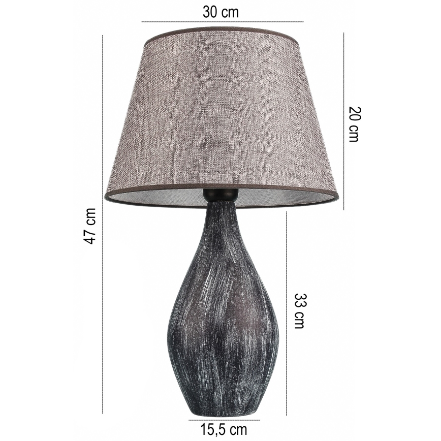 RAMZES επιτραπέζιο φωτιστικό 1xE27/40W/230V γκρι