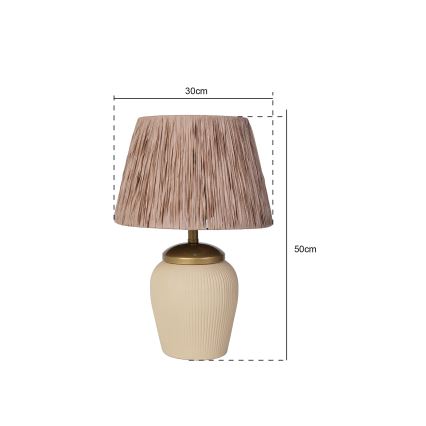 RAMZES επιτραπέζιο φωτιστικό 1xE27/40W/230V κρεμ/καφέ