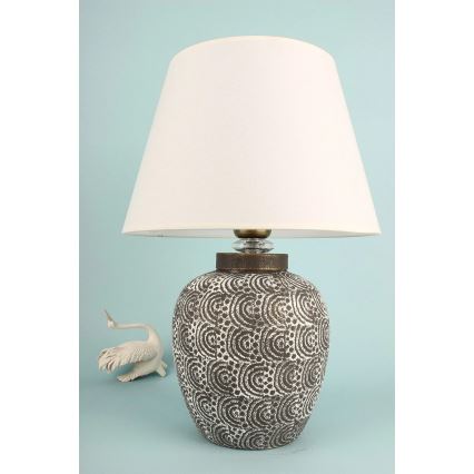 RAMZES επιτραπέζιο φωτιστικό 1xE27/40W/230V λευκό/γκρι