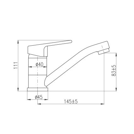 RAV Slezák CO115.0 - Μπαταρία νιπτήρα COLORADO 11 cm γυαλιστερό χρώμιο
