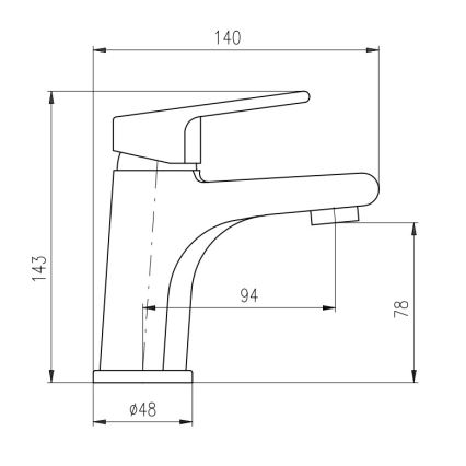 RAV Slezák CO126.0CMATZ - Μπαταρία νιπτήρα COLORADO 14,3 εκ. μαύρη/χρυσή