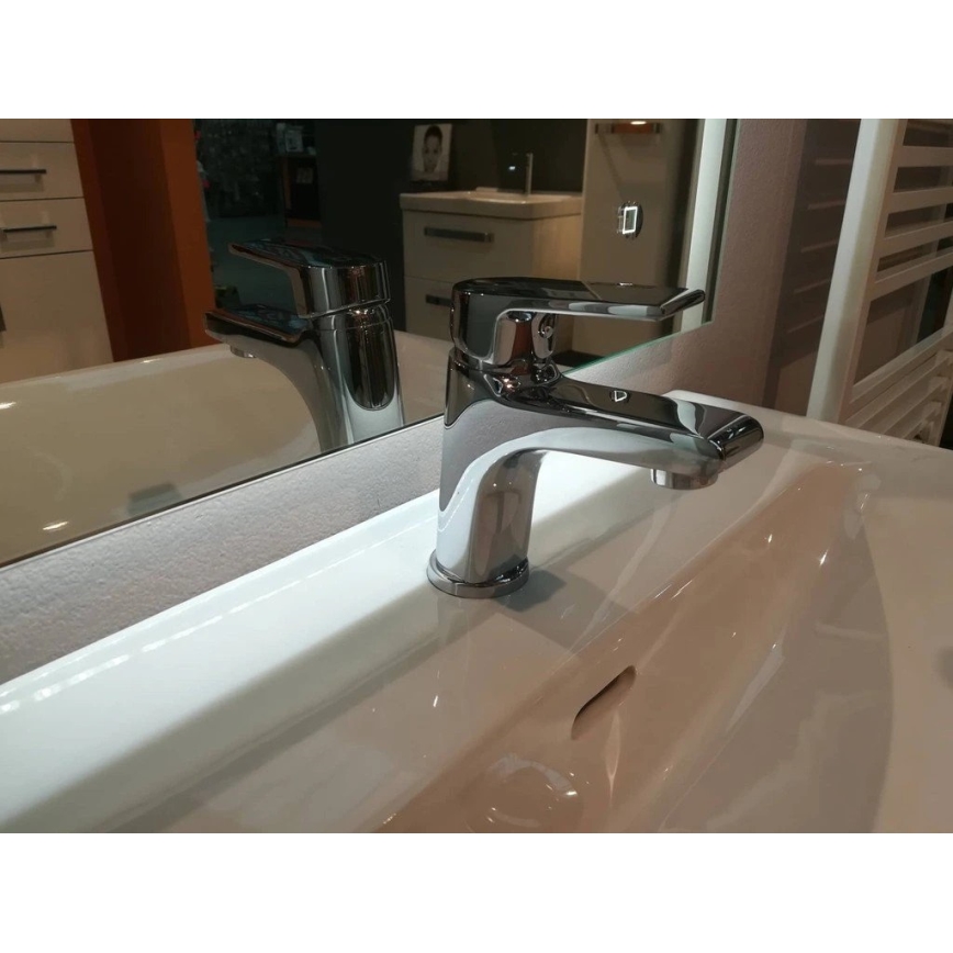 RAV Slezák CO127.0 - Μπαταρία νιπτήρα + βαλβίδα αποχέτευσης COLORADO 14,3 cm γυαλιστερό χρώμιο