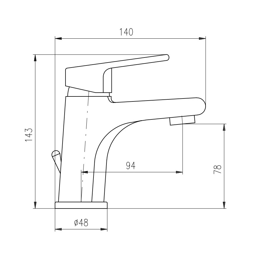 RAV Slezák CO127.0 - Μπαταρία νιπτήρα + βαλβίδα αποχέτευσης COLORADO 14,3 cm γυαλιστερό χρώμιο