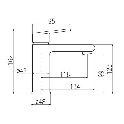 RAV Slezák CO128.0CMATZ - Μπαταρία νιπτήρα COLORADO 16,2 cm μαύρο/χρυσό