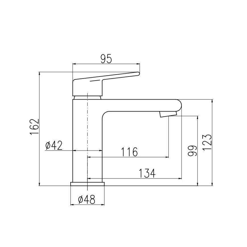 RAV Slezák CO129.0 - Μπαταρία νιπτήρα + βαλβίδα εκροής COLORADO 16,2 cm σε γυαλιστερό χρώμιο