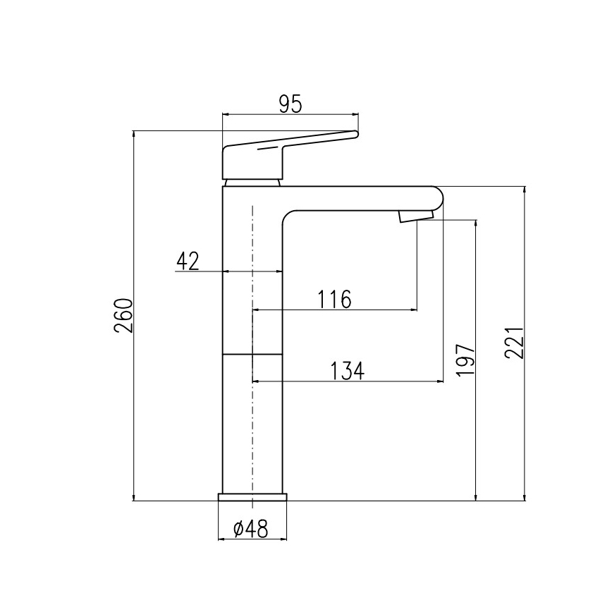 RAV Slezák CO130.0CMATZ - Μπαταρία νιπτήρα COLORADO 26 cm σε μαύρο/χρυσό