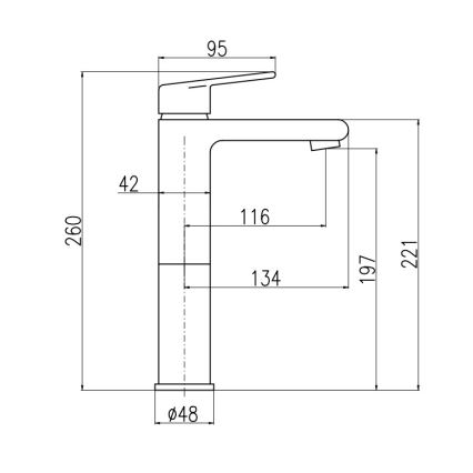 RAV Slezák CO130.0Z - Μπαταρία νιπτήρα COLORADO 26 εκ. σε γυαλιστερό χρυσό