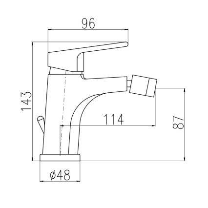 RAV Slezák CO145.0 - Μπαταρία μπιντέ με βαλβίδα αποχέτευσης COLORADO 14,3 cm, γυαλιστερό χρώμιο
