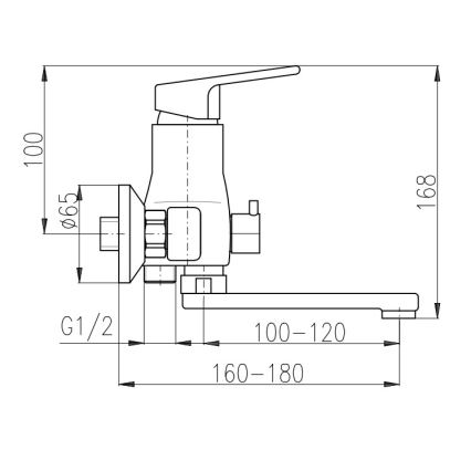 RAV Slezák CO151.5 - Μίκτης μπανιέρας COLORADO σε γυαλιστερό χρώμιο