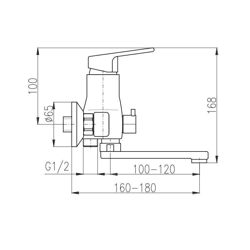 RAV Slezák CO151.5 - Μίκτης μπανιέρας COLORADO σε γυαλιστερό χρώμιο
