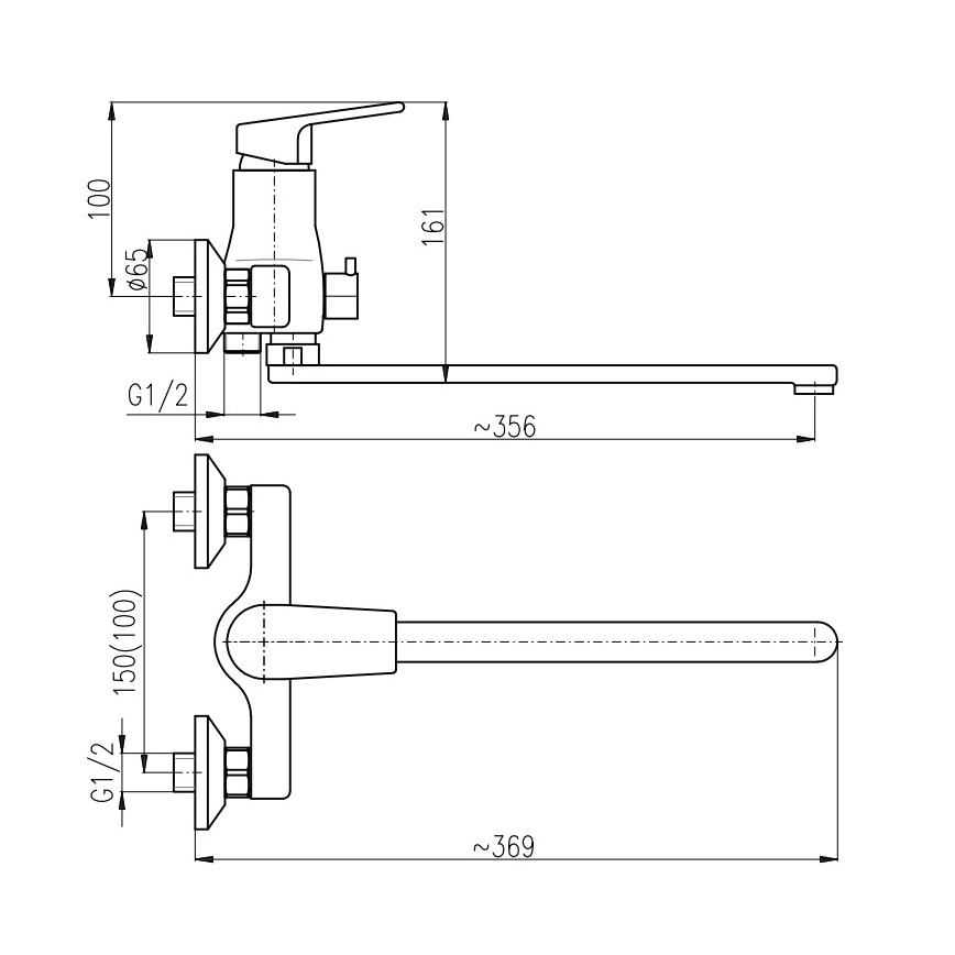 RAV Slezák CO153.5 - Μίκτης μπανιέρας COLORADO σε γυαλιστερό χρώμιο