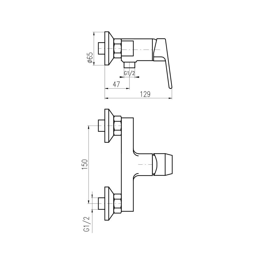 RAV Slezák CO181.5 - Μπαταρία ντους COLORADO, γυαλιστερό χρώμιο