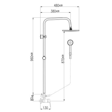RAV Slezák CO182.5/7 - Σετ ντους με μίκτη COLORADO, γυαλιστερό χρώμιο