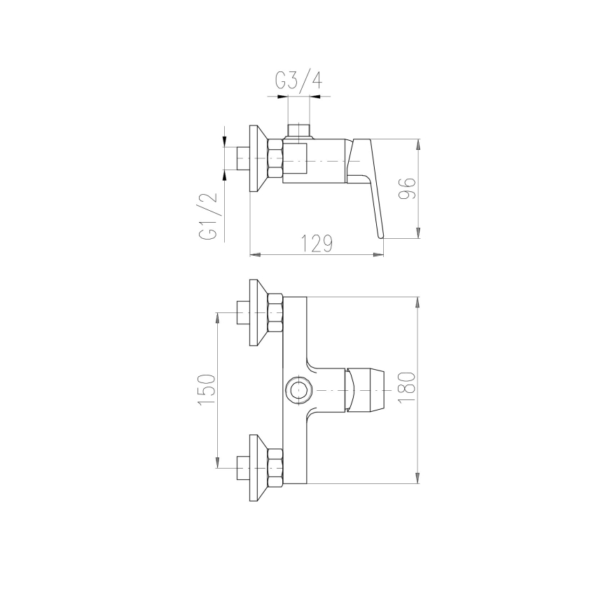 RAV Slezák CO182.5 - Μπαταρία ντους COLORADO σε γυαλιστερό χρώμιο
