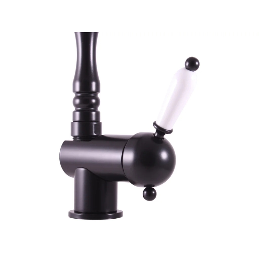 RAV Slezák L508.0/8CMAT - Μπαταρία νεροχύτη/νιπτήρα LABE RETRO 25,6 cm μαύρο ματ