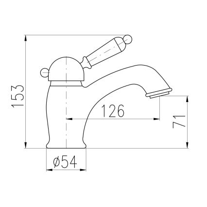 RAV Slezák L526.0CMAT - Μπαταρία νιπτήρα LABE RETRO 15,3 cm ματ μαύρη