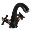 RAV Slezák MK128.0CMATSM - Μπαταρία νιπτήρα MORAVA RETRO 16 cm, μαύρο/ορείχαλκος