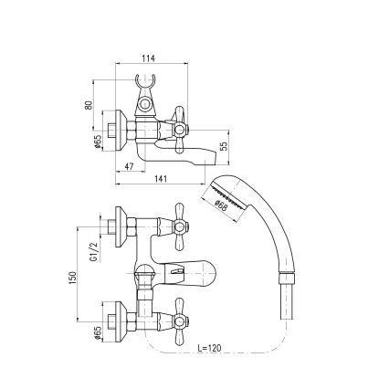 RAV Slezák MK154.5/1 - Σετ μπανιέρας με μίκτη MORAVA, γυαλιστερό χρώμιο