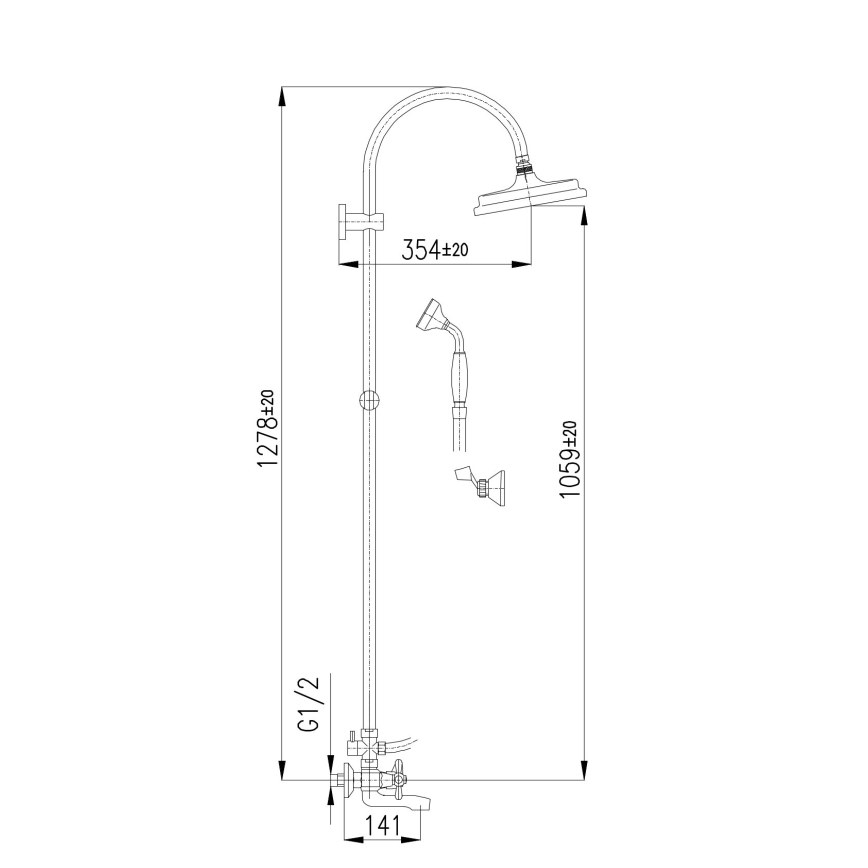 RAV Slezák MK154.5/3 - Σετ μπανιέρας με μπαταρία MORAVA, γυαλιστερό χρώμιο
