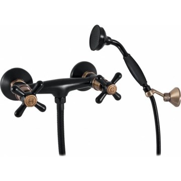 RAV Slezák MK180.5/2CMATSM - Σετ ντους με μπαταρία MORAVA RETRO μαύρο/ορείχαλκος