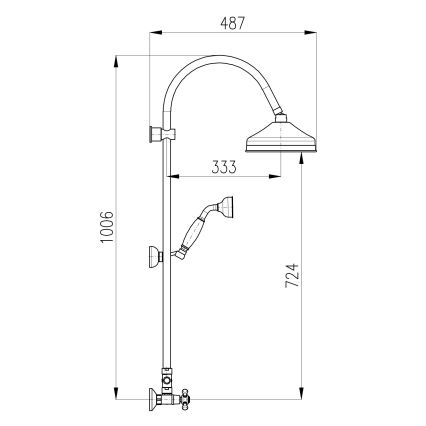 RAV Slezák MK181.5/3SM - Σετ ντους με μίκτη MORAVA RETRO σε παλαιωμένο ορείχαλκο