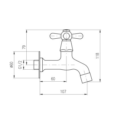 RAV Slezák MK193SM - Μπαταρία νιπτήρα MORAVA RETRO 11,8 cm αντικέ ορείχαλκος