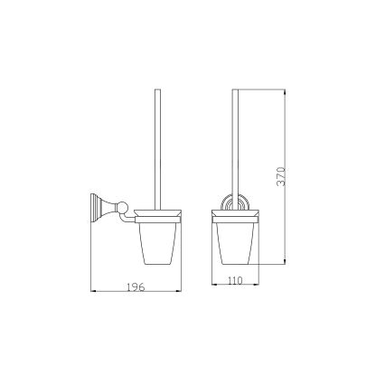 RAV Slezák MKA0500SM - Επιτοίχια βούρτσα WC MORAVA RETRO σε απόχρωση αντικέ ορείχαλκου