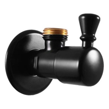 RAV Slezák RV0112CMAT - Γωνιακή βάνα RETRO σε ματ μαύρο