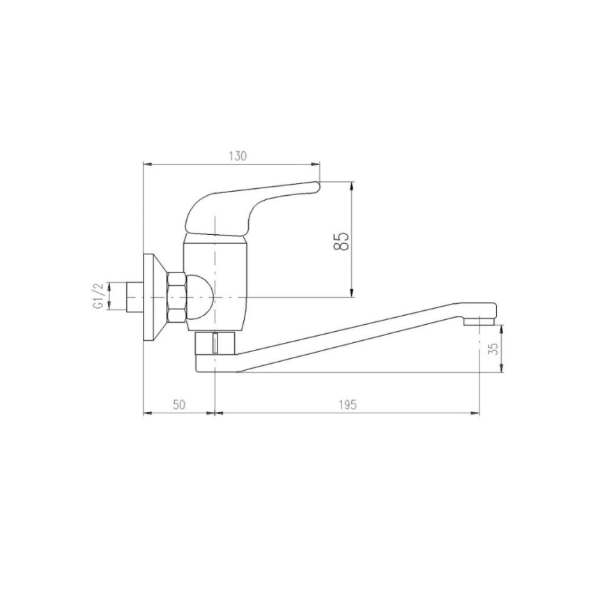RAV Slezák SA001.5/26 - Μπαταρία νεροχύτη/νιπτήρα SAZAVA σε γυαλιστερό χρώμιο