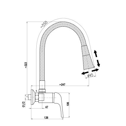RAV Slezák SA002.5/13CB - Μίκτης νεροχύτη SAZAVA 32,3 cm λευκό/γυαλιστερό χρώμιο