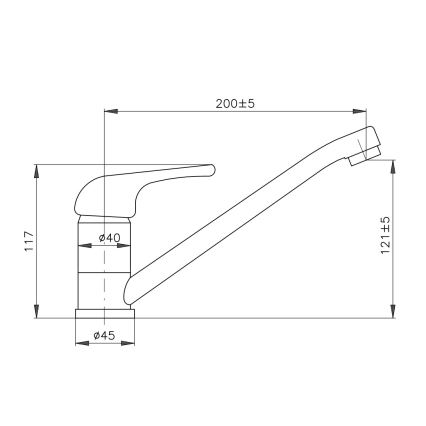 RAV Slezák SA005.0 - Μπαταρία νεροχύτη SAZAVA 11,7 cm σε γυαλιστερό χρώμιο